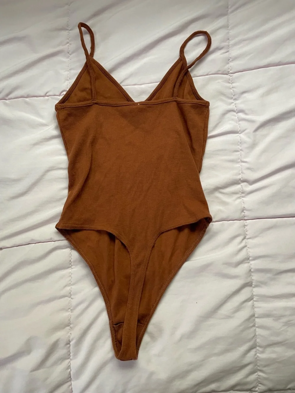 bp Rust Brown Ribbed Tank Bodysuit - Picture 2 of 3